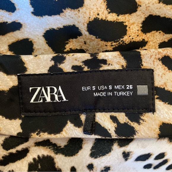ZARA Leopard Cheetah Animal Print Satin Slip Midi Skirt - Picture 5 of 8